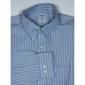Brooks Brothers Regent Fit Blue Stripe Non Iron Mens‎ Dress Shirt 17 34/35